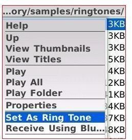 blackberry Set as ring tone