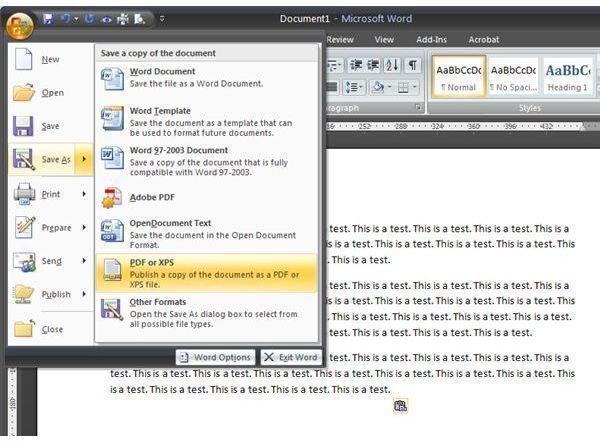 How to Save a Word Document as a Picture File JPG or Adobe PDF