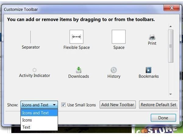 Customize Firefox Tool Bar Icons
