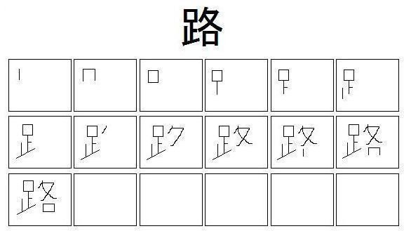 Kanji chart for ji