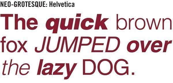 Neo-Grotesque sans serif: Helvetica