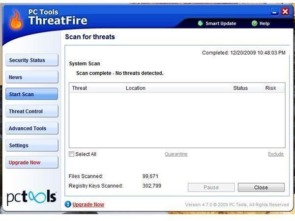 Full System Scan using ThreatFire AV