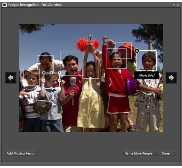 People Recognition in Photoshop Elements 8