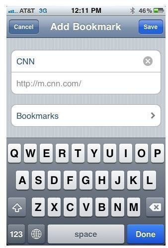 Add iPhone Bookmark