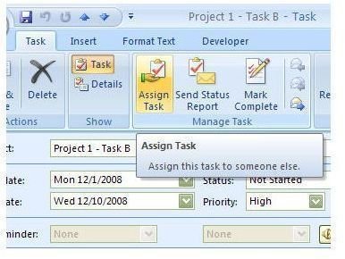 assign task in outlook