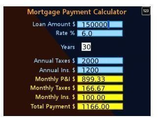 Looks Great – Mortgage Payment Calculator Blackberry App-pic
