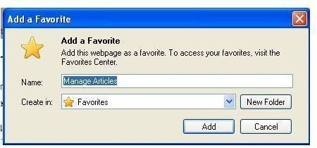 Re-organize Favorites in Microsoft Internet Explorer
