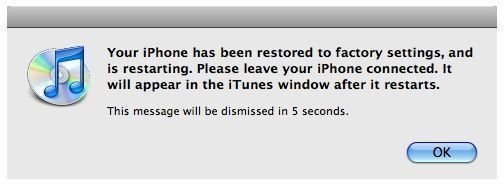 iPhone has been restored