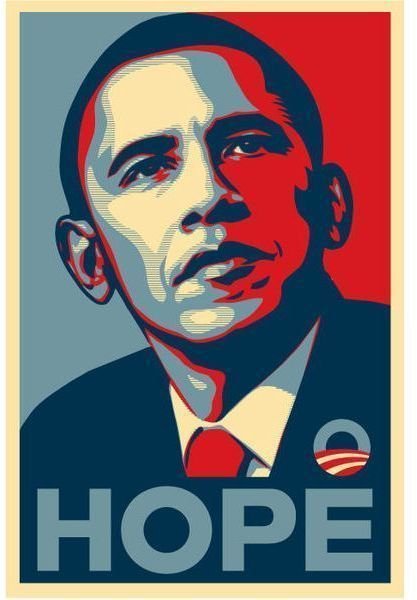 Barack Obama Hope poster by Shepard Fairey