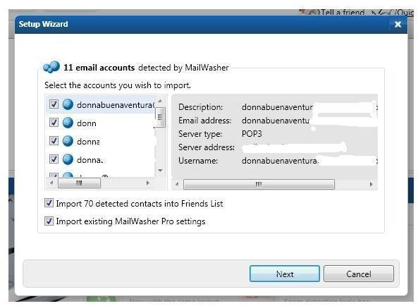 MailWasher Pro Can Import Existing Settings