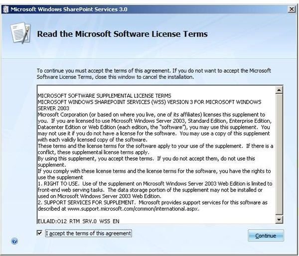 SharePoint License Agreement