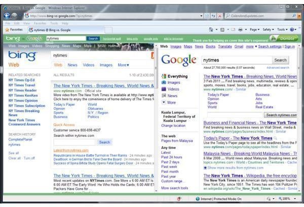 Advanced Search Portal: Google vs Bing