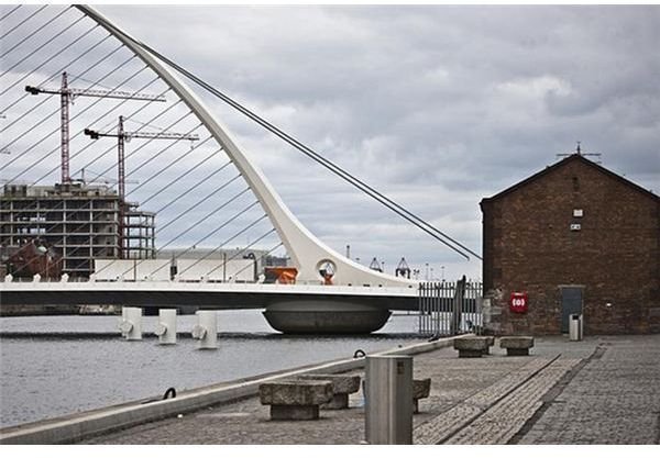 Samuel Beckett Bridge with a Reinforced Concrete Support Pier