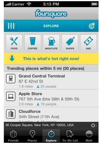 foursquare Screenshot