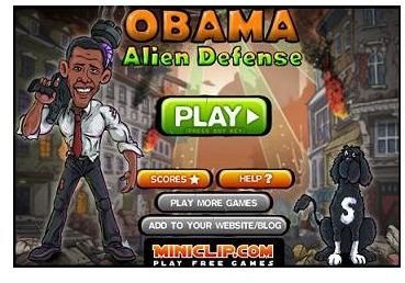 free obama alien defense game, free obama game online