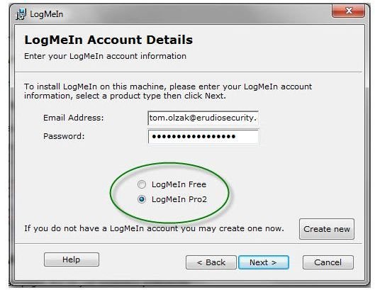 Figure 3: LogMeIn Host Setup