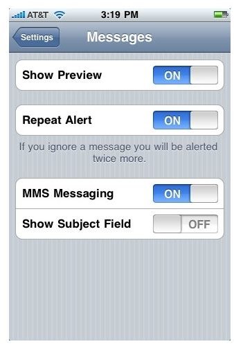 Message options