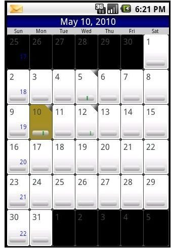 Touchdown Android App Calender