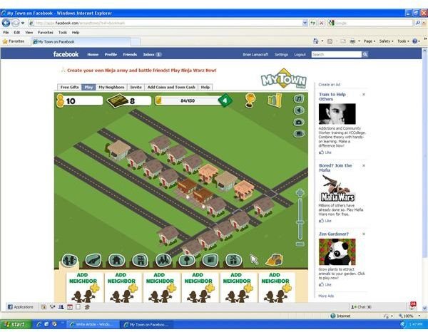 Facebook Game Review: My Town Build your own fledging towen from the ground up