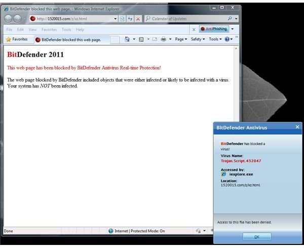 IE Exploit Blocked by BitDefender