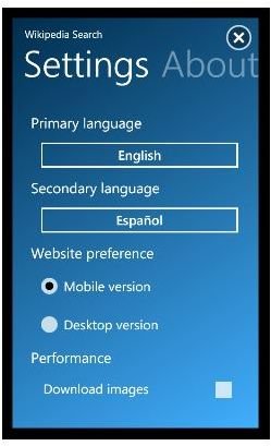 Knowledge on the Move: Windows Phone Wikipedia Search App
