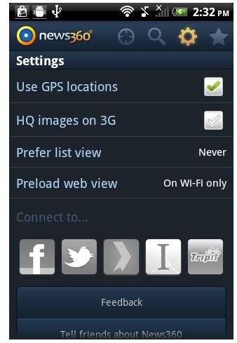 News360 Settings