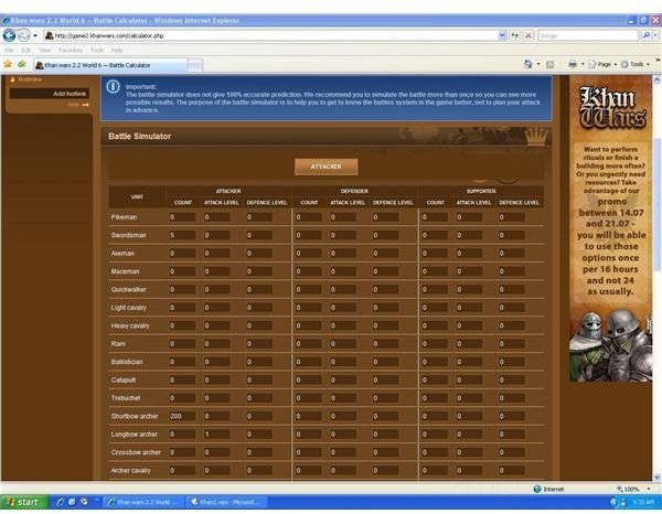 Khan Wars Battle Simulator