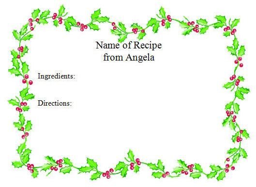 Holiday Recipe Card