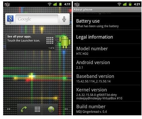 How to Install Android 2.3 Gingerbread on HTC HD2