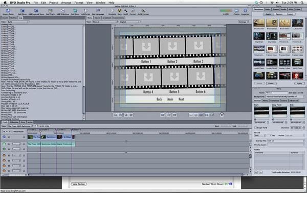 create menu in dvd studio pro