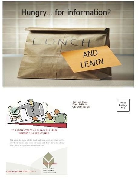 Lunch and Learn Postcard for Publisher