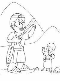 David and Goliath Coloring Sheet