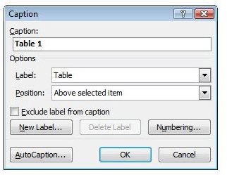 Add Captions and an Index for Tables and Figures in Microsoft Word