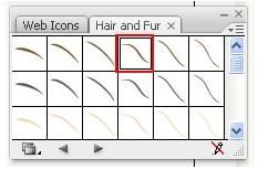 Adobe Illustrator CS3 Menu - rose gradient drop shadow menu - fur and hair box