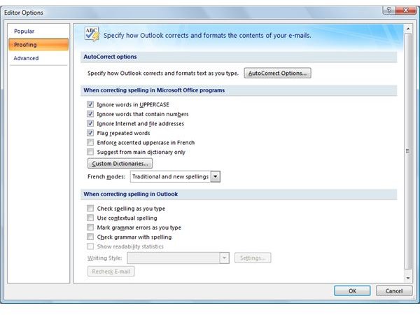 Figure 4 - Editor Options Window