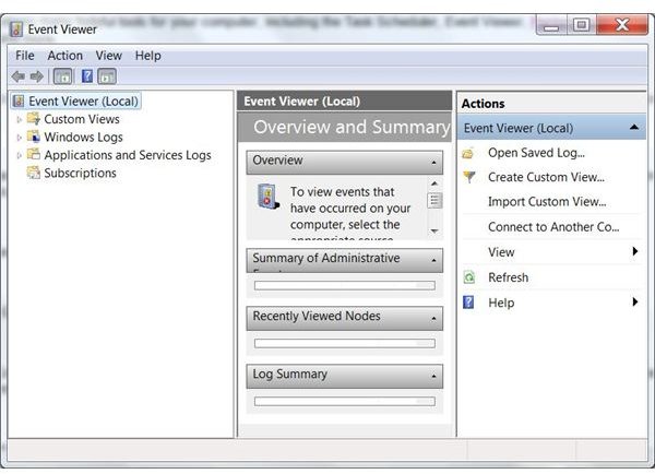Windows 7 Administrative Tools: Event Viewer