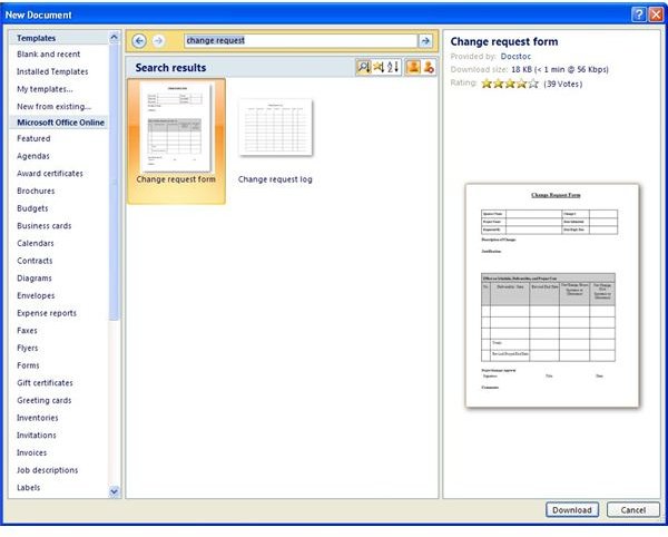 Finding And Installing A Change Request Template For Microsoft Word