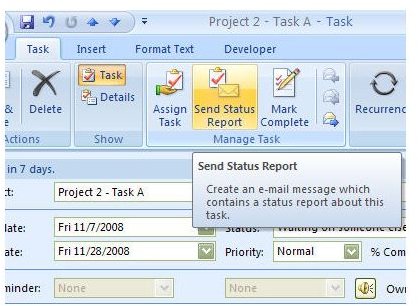 Send Status Report Icon