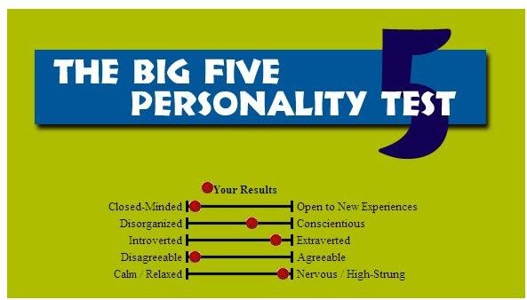 Screenshot Big 5 Personality Test Results