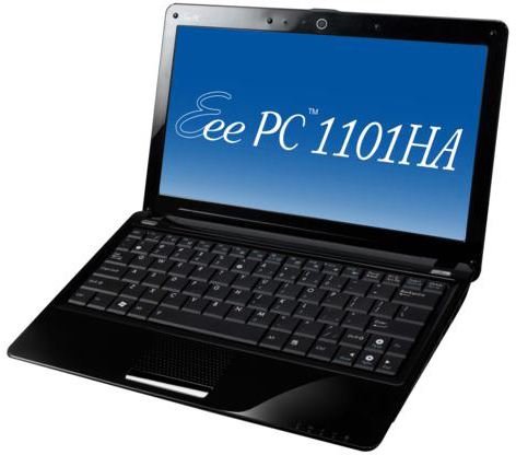 The ASUS Eee PC 1101HA has a high resolution, but low performance