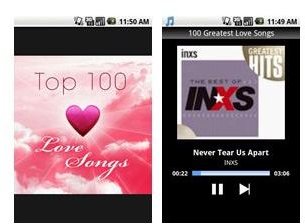 Screenshot Top 100 Love Songs App