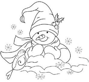 10 Snowman Digi Stamps for Christmas DTP Projects