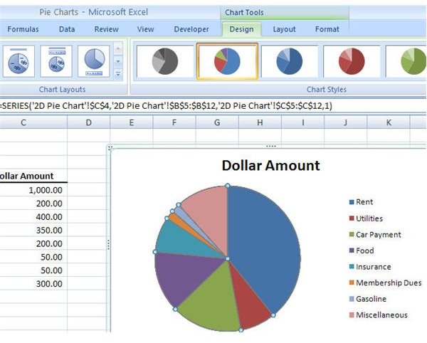 how to make a pie chart in excel 2003