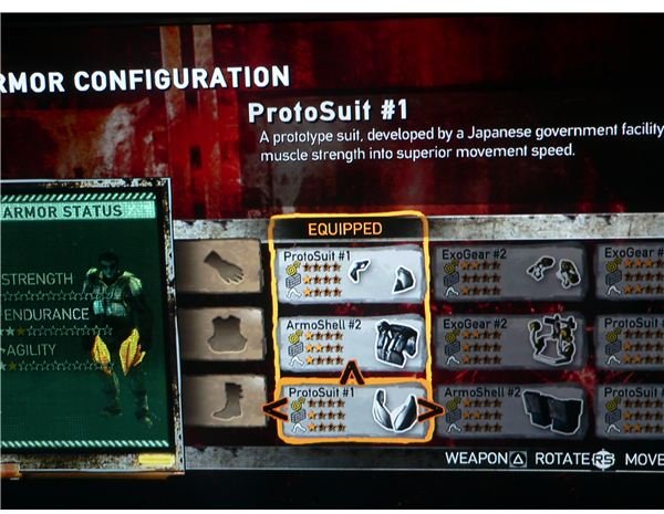 A look at the armor upgrade menu in Dead Nation.