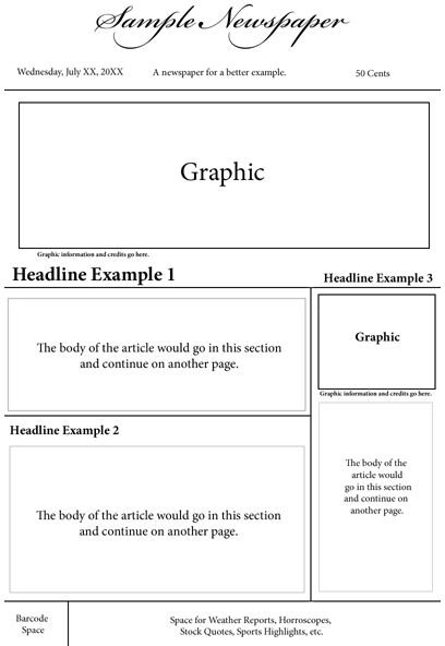 Options for a Nespaper Front Page Layout