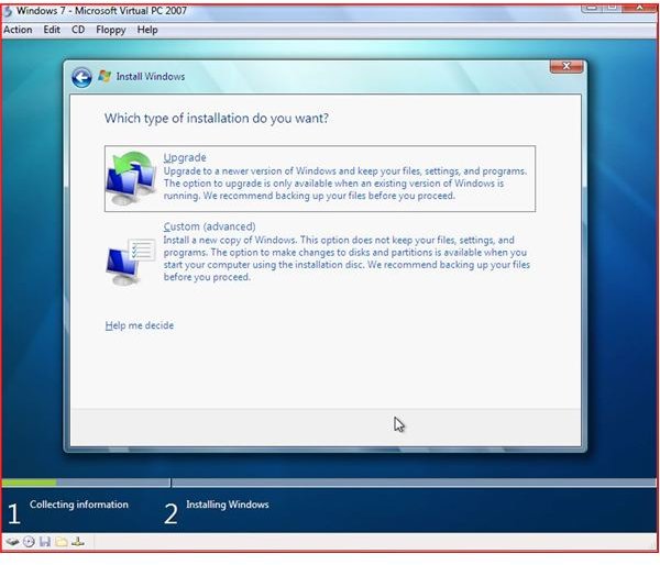 windows 7 virtual pc directory