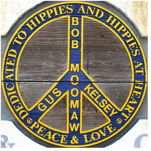 Hippie memorial peace sign