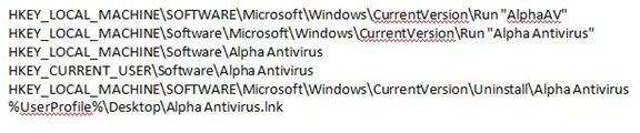 Remove Alpha Antivirus registry entries