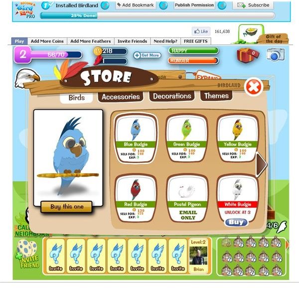 Facebook Game Review: Birdland - Own your own birdcage on Facebook