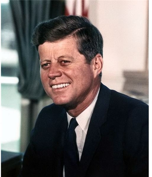 John F. Kennedy, White House color photo portrait